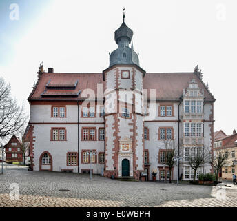 Hôtel de ville historique, la renaissance de la Weser, de la place du marché, Alfeld an der Leine, Basse-Saxe, Allemagne Banque D'Images