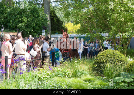 Chelsea,UK,19 Mai 2014,'Joey' du cheval de guerre la production de théâtre à la RHS Chelsea Flower Show 2014 Credit : Keith Larby/Alamy Live News Banque D'Images