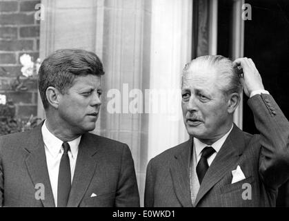 Visites du président Kennedy, Harold Macmillan à Birch Grove Banque D'Images