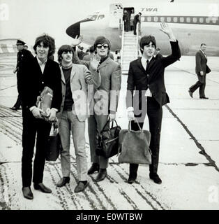 Les Beatles arriver à New York Banque D'Images