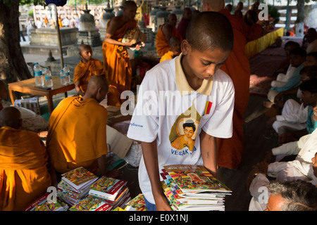 Bodh Gaya est un important site de pèlerinage bouddhiste en Inde, connu pour l'arbre de la Bodhi sous lequel le Bouddha a gagné l'illumination. Banque D'Images