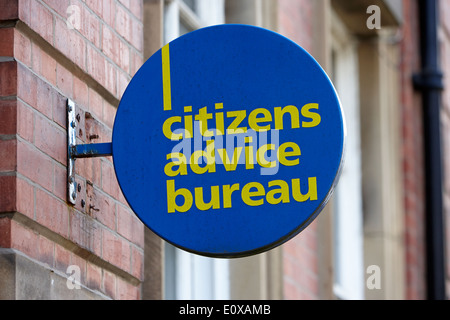 Le bureau de conseil aux citoyens signer Preston England UK Banque D'Images