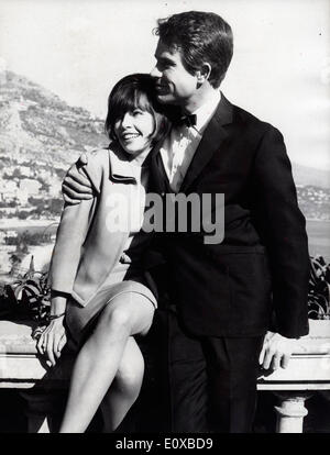 Warren Beatty et Leslie Caron à Monte Carlo Banque D'Images