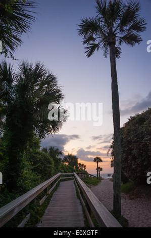 Une matinée paisible et tranquille au magnifique Mickler's Landing à Ponte Vedra Beach, juste au sud de Jacksonville Beach, Floride. ÉTATS-UNIS. Banque D'Images