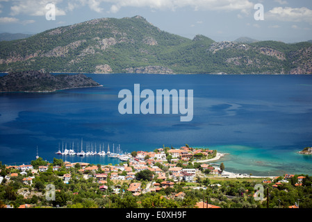 Vue panoramique sur la baie de Selimiye Marmaris Turquie Banque D'Images