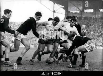 14 janvier 1967 - La France bat l'Ecosse dans un match de rugby Banque D'Images