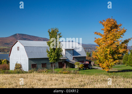 Une grange de ferme sur l'île de Ile d'Orléans, Québec, Canada. Banque D'Images