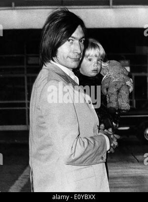 Les Rolling Stones Charlie Watts avec fille Banque D'Images