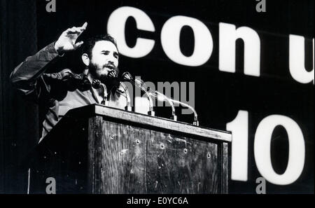 Leader Fidel Castro parle à la conférence Banque D'Images