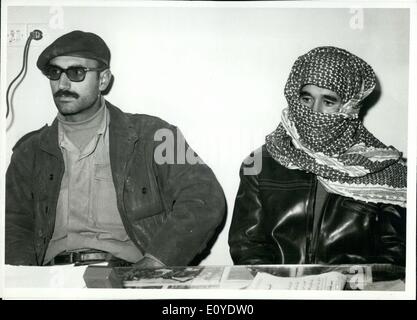 01 janvier 1970 - Abou Ramez droit lors d'une conférence de presse. Commando palestinien. Banque D'Images