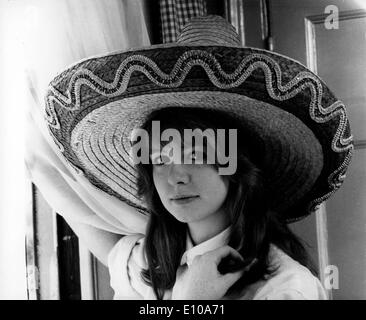 L'actrice Jane Asher coiffé d'un sombrero Banque D'Images