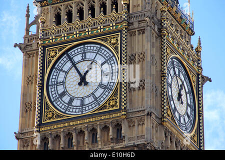 Londres : cadran de Big Ben (Elizabeth Tower) Banque D'Images