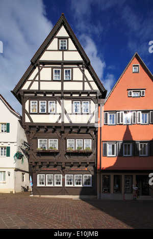 Stadtschaenke Fachwerkhaus Hotel Am Marktplatz von Grossbottwar, Schwaebisch-Fraenkischer Wald, Bade-Wurtemberg Banque D'Images