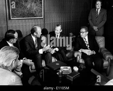 Le président Gerald Ford visites Organisation des Nations Unies Banque D'Images