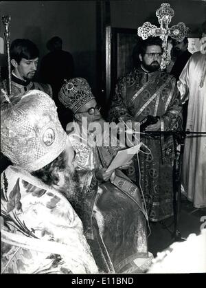 30 novembre 1976 - Conférence à Genève : Panorthodox 21 Novembre le Panorthodox Conférence a été ouverte par le métro poli Meliton de Chaledonie (milieu) à Genève, où les représentants de toutes les églises othodox a rencontré ensemble. Banque D'Images