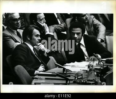 Septembre 09, 1977 - Conseil de sécurité des Nations Unies sur la Rhodésie : David Owen-Andrew les jeunes Banque D'Images