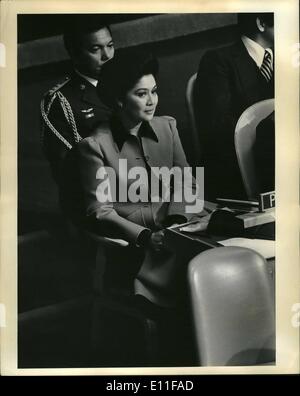 10 octobre 1977 - Imelda Marcos à l'ONU. Banque D'Images