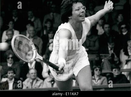 Juin 06, 1978 - Wimbledon Tennis Belly Jean King (US) V M Gurdal (BEL) : Photo montre Billy Jean King vu en action contre Mlle Banque D'Images