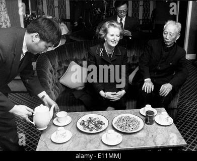 Margaret Thatcher a plateau avec Wan Chan Banque D'Images