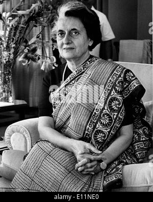 Portrait de la première ministre Indira Gandhi Banque D'Images