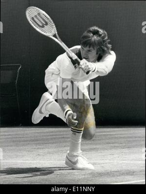 Juillet 07, 1979 - Demi-finale à Wimbledon:Photo montre Jimmy Connors vu lors de sa demi-finale contre Bjorn Borg. qu'il a perdu 3-0. Banque D'Images