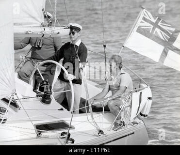 Le prince Philip capitaines le 'Yeoman XXI' Banque D'Images