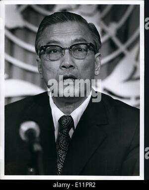 Juin 06, 1979 - Le jeudi 21 juin, 1979. L'Organisation des Nations Unies. N.Y. : Ambassadeur de l'ONU à la Vietnamienne Ha Van Lali a tenu une conférence de presse aujourd'hui sur le problème croissant de réfugiés vietnamiens. Banque D'Images