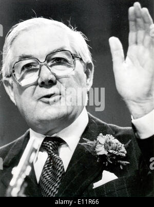 Premier Ministre du Royaume-Uni James Callaghan après avoir donné un discours sur le congrès du Parti du Travail Banque D'Images