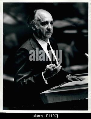 10 octobre 1979 - Jose Lopez Portillo, président du Mexique à l'ONU l'Assemblée générale. / Banque D'Images