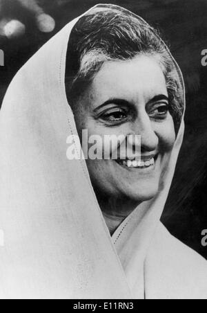 Portrait de la première ministre Indira Gandhi Banque D'Images