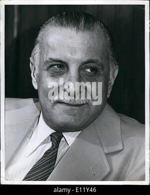 Mar. 03, 1981 - Le Général Roberto Eduardo Viola, ancien commandant en chef de l'armée, a prêté serment pour un mandat de trois ans a la 38e président de l'Argentine aujourd'hui. Photo montre Viola général lors de son récent voyage aux États-Unis ont visité l'Organisation des Nations Unies à New York. Banque D'Images