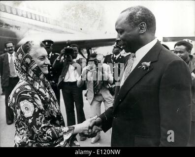 Septembre 09, 1981 - L'Indira Gandhi/mmo : Indira Gandhi, Premier Ministre de l'Inde avec le kenyan Daniel arap Moi Preseident pendant sa Banque D'Images