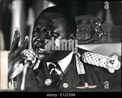 Le 12 décembre 2011 - Réunion de l'unité d'Ile Maurice : Le président Idi Amin de l'Ouganda sur le sommet de l'unité en France que le président sortant. Pix pris le jour de l'attaque israélienne en Ouganda. Credit : CameraPix. Banque D'Images