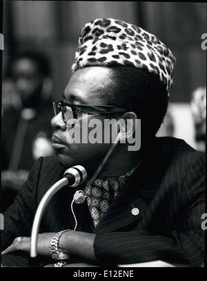 21 décembre 2011 - Mobutu Sese Seko Kuku Mgbendu WA ZA Babba, Président de Zairo. Né en 1930. Léopoldville instruits et Coquilhatville. Secrétaire d'État à la Défense nationale 1960. Si le personnel en chef 1960. Commandant en chef en 1961. Président 1965. Banque D'Images