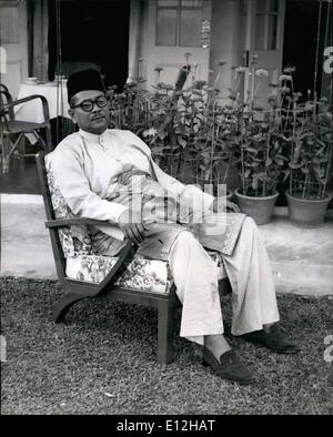 03 janvier 2012 - l'homme qui façonnent la destinée de la nouvelle indépendance Malaya. Tunku Abdul Rahman, le Ministre principal de la Banque D'Images