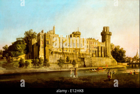 La façade sud du château de Warwick 1748 Canaletto . Venise Italie italien 1697-1768 Banque D'Images