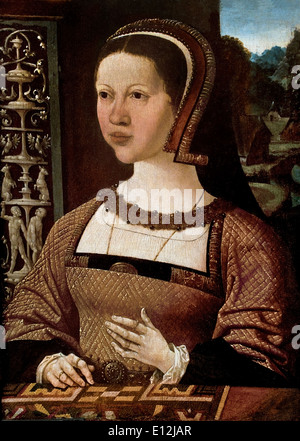 Portrait d'une femme peut-être la reine Elizabeth de Danemark 1524 Jacob Cornelisz. van Oostsanen 1472-Amsterdam Pays-Bas néerlandais1533 Banque D'Images