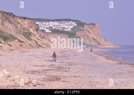 À l'ouest vers l'Est sur la Runton North Norfolk Coast Banque D'Images