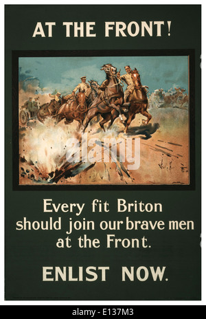 WW1 Recrutement Recruter à l'avant de l'affiche de propagande en 1914-1916 UK Banque D'Images