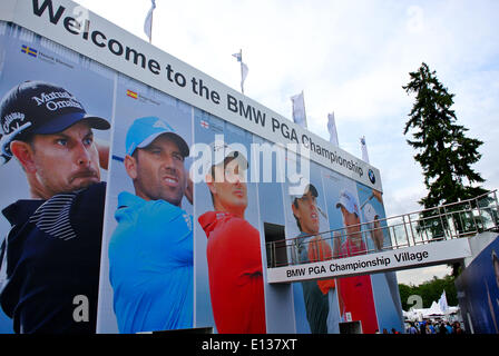 Wentworth, Surrey, UK. 21 mai 2014. Les affiches publicitaires à la 2014 BMW PGA Championship Wentworth Pro-Am , Surrey, UK Crédit : Bigred/Alamy Live News Banque D'Images