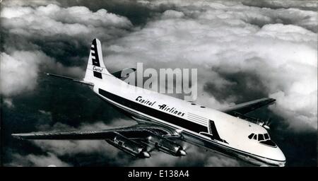 29 février 2012 - La production de la Vickers Viscount : l'avion Vickers Viscount aux couleurs de la British European Airways qui a 38 de ces avions dans son service. Banque D'Images