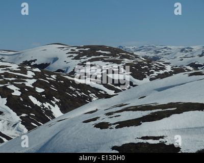 Un relevé de rapaces dans les montagnes Kilbuck du refuge faunique national du delta du Yukon en mai 2013, effectué par hélicoptère. L'enquête visait à évaluer les populations de rapaces et la santé de l'écosystème dans la région. Banque D'Images