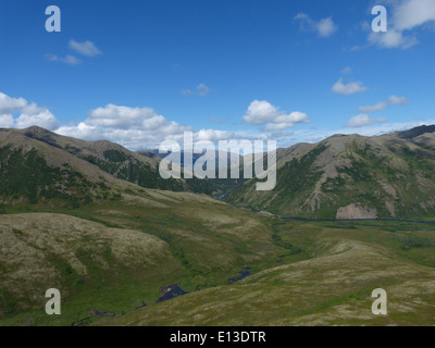 Un relevé de rapaces dans les montagnes Kilbuck, qui font partie du refuge faunique national du delta du Yukon, a porté sur la surveillance de la population et du comportement des rapaces dans la région. Le relevé contribue aux efforts de gestion et de conservation de la faune dans cette région éloignée de l'Alaska. Banque D'Images