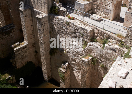 Scène à la piscine de Bethesda à Jérusalem, Israël Banque D'Images