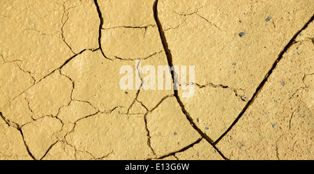 Close-up de sol sec dans l'aridité du climat. Sol fissuré dans un désert. Banque D'Images