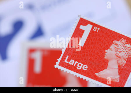 Royal Mail 1ère classe premier grand stamp Banque D'Images