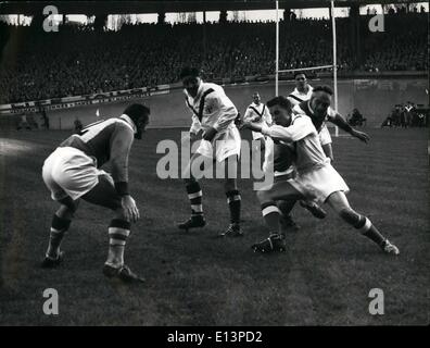 Mar. 22, 2012 - La France contre la Grande-Bretagne en finale de Coupe du Monde à Paris : Un incident, le jeu de la France contre la Grande-Bretagne Banque D'Images