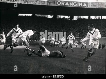 Mar. 22, 2012 - La France contre la Grande-Bretagne en finale de la Coupe du Monde de Paris : l'incident du match France contre la Grande-Bretagne au Parcdes Princes Paris, samedi 13 novembre. Banque D'Images