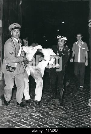 27 mars 2012 - guerre du Vietnam, guerre en Moyen Orient et la guerre à Rome, mais à cause de la chaleur. Un peintre vénézuélien Carlos Aponte, 28 ans, vivant à Rome, ce matin à l'aube a été arrêté par la police parce qu'il prenait un bain dans la Fontaine de Trevi. Au contraire de montrer sa carte d'identité il a battu les policiers. Le résultat le peintre a été envoyé à la prison. Banque D'Images