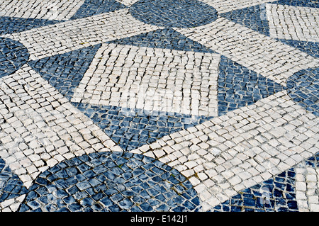 Détail d'un pavement portugais à Lisbonne, Portugal Banque D'Images